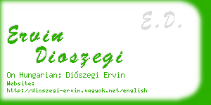 ervin dioszegi business card